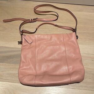 Coach pink slouchy hobo tote bag